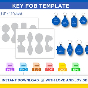 Bundle Key Fob Template, Svg, Png, Dxf, Eps, Label, Wrapper, Canva, Cricut, Silhouette, Cut File, Sublimation, Printable, Digital, Diy, Gift