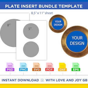 Plate Charger Template, Svg, Png, Dxf, Eps, Label, Wrap, Canva, Silhouette, Cricut, Cut File, Sublimation, Printable, Digital, Diy, Gift