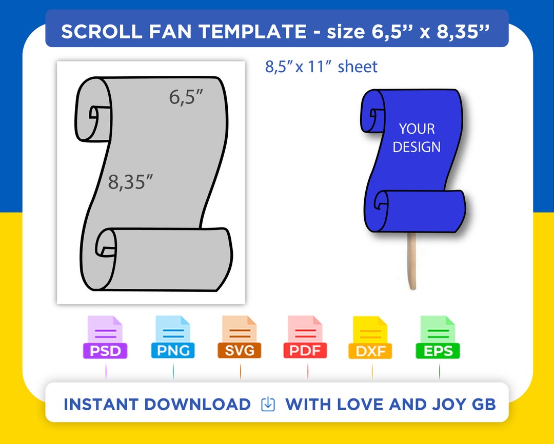 Scroll Fan Template, Svg, Png, Dxf, Eps, Label, Wrapper, Canva, Cricut ...