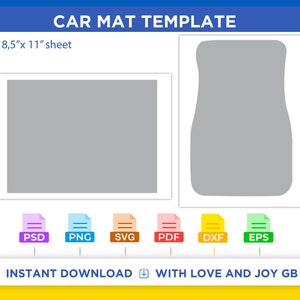 Car Mat Template, Svg, Png, Dxf, Eps, Pdf, Label, Wrapper, Canva, Cricut, Silhouette, Cut File, Sublimation, Printable, Digital, Diy, Gift