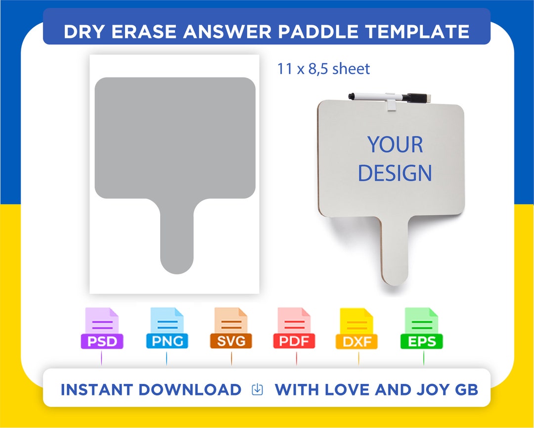 Dry Erase Answer Paddle Template Graduation Notes Template Etsy