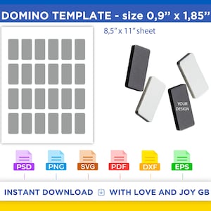 Round Corner Domino Tile Template, Svg, Png, Dxf, Eps, Canva, Label, Wrapper, Cut File, Cricut, Silhouette, Sublimation, Digital, Diy, Gift