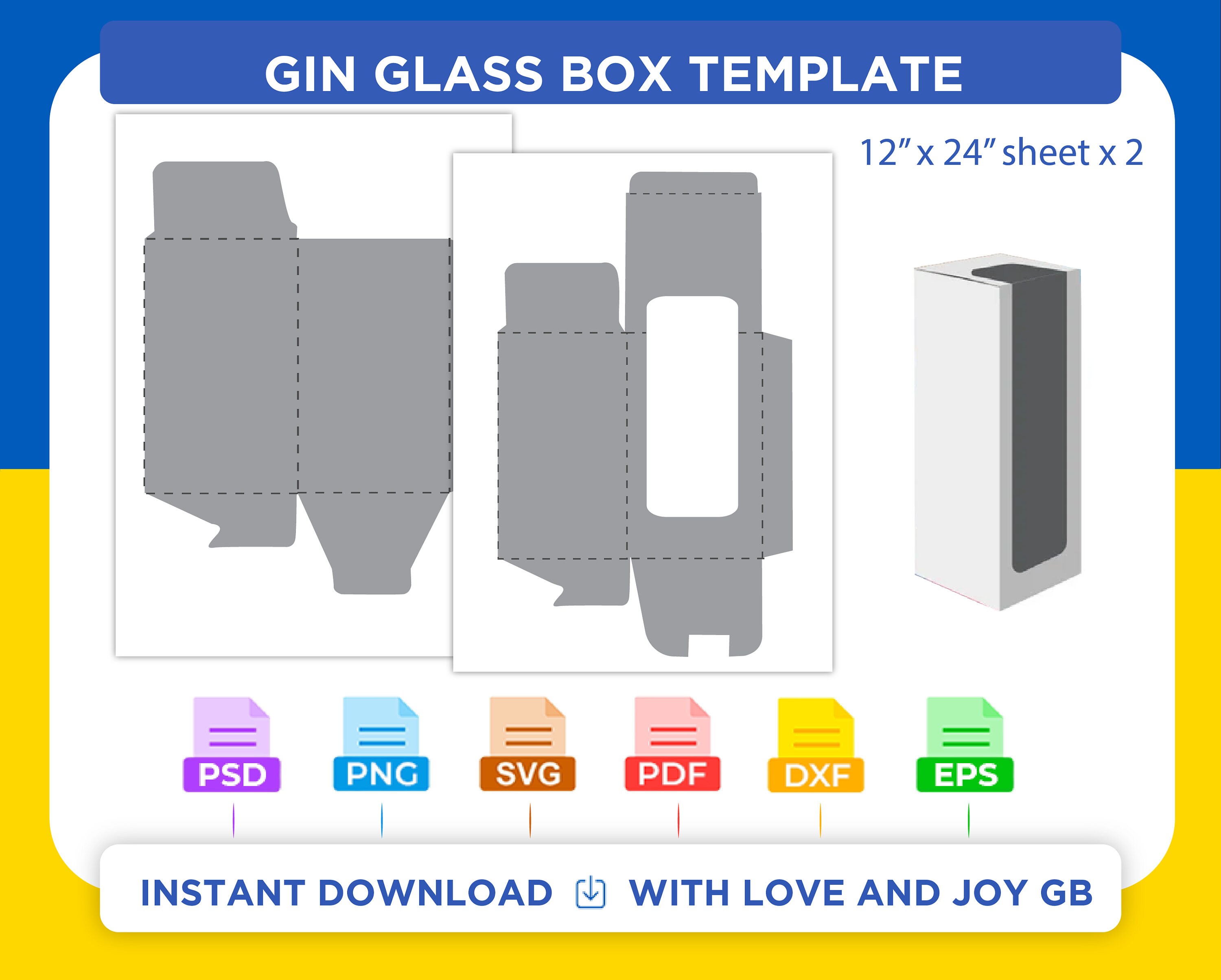 Glass Box Template Svg Png Dxf Eps Pdf Label Wrapper Etsy UK