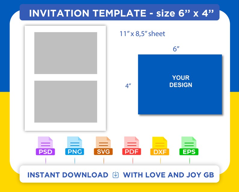 Fold Invitation Card Template Svg Png Dxf Eps Canva - Etsy
