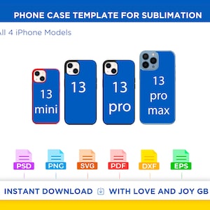 Bundle iPhone 13 Pro Max Mini, Phone Case Template, Png, Svg, Dxf, Eps, Canva, Label, Wrapper, Cut File, Cricut, Silhouette, Sublimation