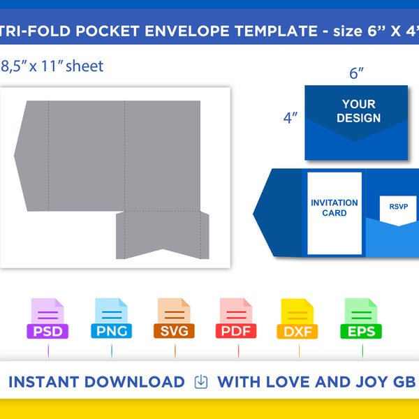 Pocket Fold Template Etsy