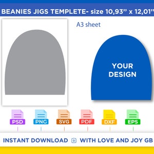 Beanies Jig Template, Png, Svg, Psd, Pdf, Dxf, Eps, Ai, Diy, Gift, Cut File, Wrapper, Label, Canva, Cricut, Notion, Sublimation, Download