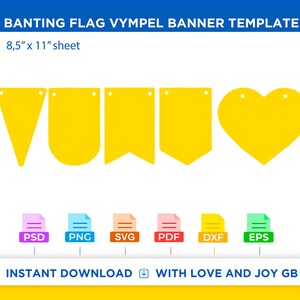 Bundle Bunting flag Template, Svg, Png, Dxf, Eps, Label, Wrapper, Canva, Cricut, Silhouette, Cut File, Sublimation, Printable, Digital, Gift