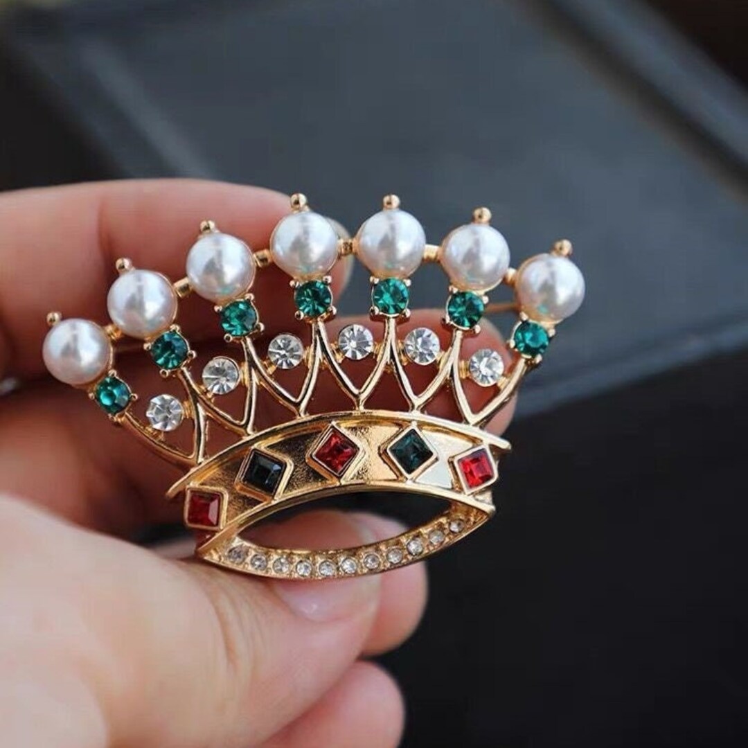 Biling Handmade Vintage Crown Brooch Gift for Her Etsy