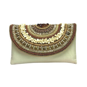 Bolso de mano tipo sobre con adornos y bordados de cuentas Bonni, bolso de mano de noche, bolso de mano para fiesta, bolso de mano para boda, bolso de mano para graduación