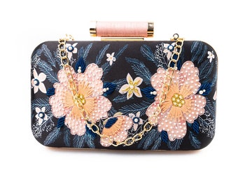 Floral Embroidered Clutch: Mawar Evening Party Clutch