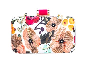 Floral Embroidered Clutch: Diantha Evening Party Clutch