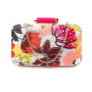 Cartera de mano con bordado floral Lita, cartera de mano de noche, cartera de mano de fiesta, cartera de mano de boda, cartera de mano de graduación