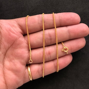 Solid 18kGold Box Chain Necklace, Gold Necklace/ Choker For Women, Dainty - Minimalist Box Style Chain Necklace, Bridesmaid Gift, For Mother