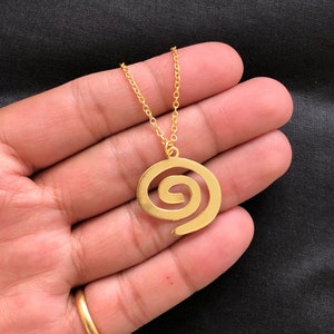 Spiral 14K Gold Pendant Necklace, Greek Round Swirl Charms, Minimal Spiral Pendant, Dainty Gold Necklace, Gift For Her/Mother/Bride