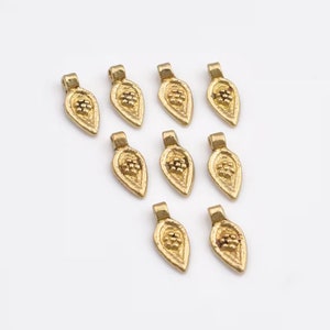 15mm - 35pcs Raw Brass Charms, Boho Brass Pendants, Boho pendants, Ethnic charms, Handmade, Charms For Macrame, Charms For Jewelry Making
