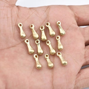 13mm - 35pcs Raw Brass Charms, Boho Brass Pendants, Boho Pendants, Ethnic charms, Handmade, Charms For Macrame / Jewelry Making