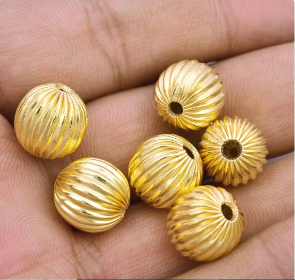 10 Pcs 3 mm Oxidized Sterling Silver Round Corrugated Beads
