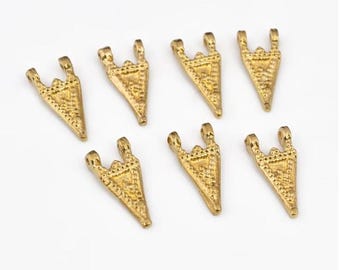 17 mm - 25 pezzi Ciondoli in ottone grezzo, pendenti triangolari in ottone Boho, pendenti Boho, ciondoli etnici, ciondoli per macramè, accessori per ciondoli per collane