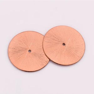 Large Copper Washer Beads 8pc-28mm Copper Heishi Beads , Brushed Finish Flat Disc Spacer Beads Flat Copper Spangle-Washer Beads