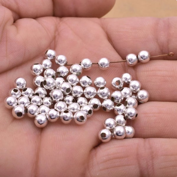 5mm -220pcs Shiny Bright Silver Balls, Plain Silver Ball Spacer Beads, Round Silver Ball Beads For Necklace Bracelet Making, Supplies-Findig