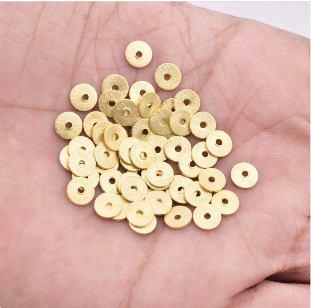 Copper Spangles 6mm-250pcs Gold Flat Disc Spangles / Heishi Spacers, Brushed Copper ...