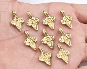 19mm - 20pcs Raw Brass Charms, Brass Pendants, Boho Charms Pendants For Jewelry Makings And Macrame