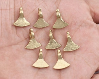 14mm - 18pcs Raw Brass Charms, Boho Triangular Brass Pendants, Boho Pendants, Charms For Macrame, Charms For Jewelry Making, Brass Supplies
