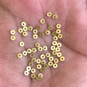 3 MM - Gold Flat Disc Spacers, Brushed Disk Heishi Spacers Beads, 400pc-3mm Gold Plated Disk Beads For Jewelry Making, Decoration, Findings