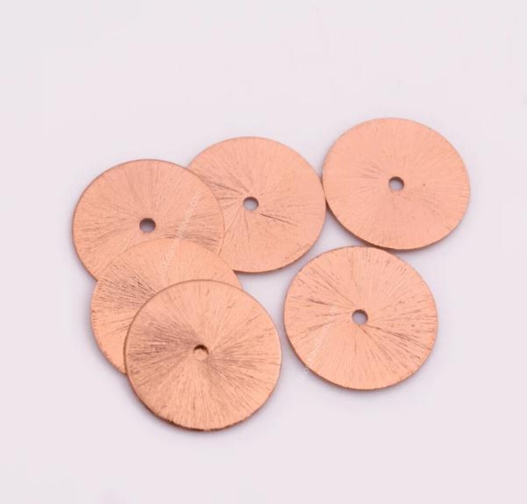 Copper Spangles 15pc-20mm Large Copper Heishi Beads, Brushed Copper Washer Beads ...