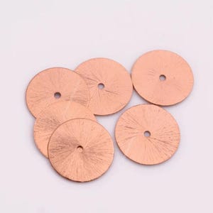 15pc-20mm Large Copper Heishi Beads, Brushed Copper Washer Beads, Copper 20mm Flat Disc Spangles Disc, Copper Findings, Bracelet-Necklace
