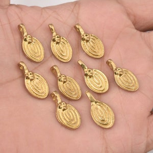 19mm - 22pcs Boho Raw Brass Charms, Tribal Brass Charms Pendants, Long Charms For Jewelry Making And Macrame