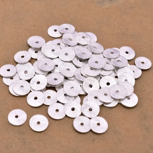 10mm - 30 pcs Silver Heishi Beads, Flat Silver Disc Beads, Silver Spacer Beads, Silver Beads, Silver Disk Beads For Jewelry Making