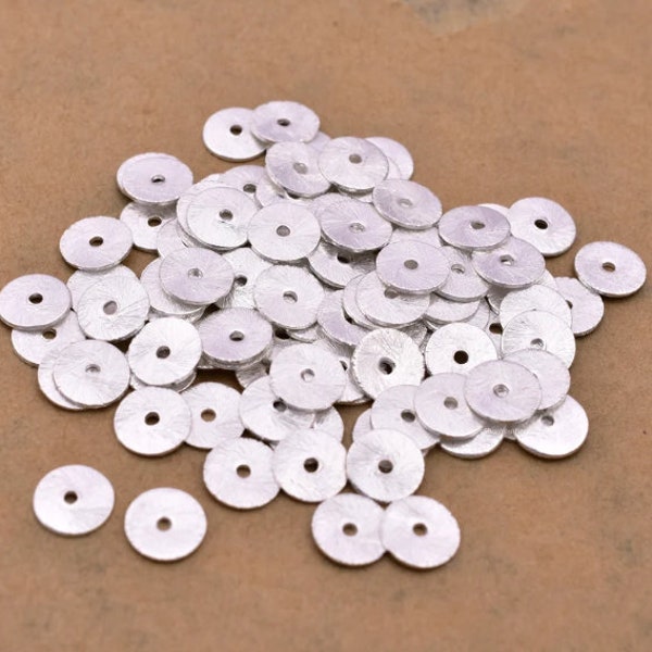 10mm - 30 stuks zilveren Heishi kralen, platte zilveren schijf kralen, zilveren spacer kralen, zilveren kralen, zilveren schijf kralen voor sieraden maken
