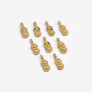 17mm - 35pcs Raw Brass Tribal Geometric Charms , Tribal Pendants , Boho Charms , Boho Pendants For Jewelry Makings And Macrame