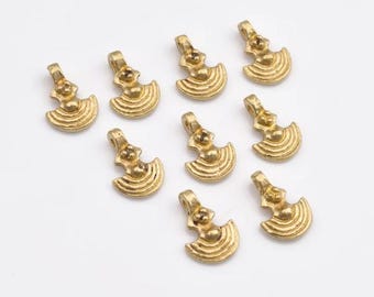 16 mm - 20 pezzi Ciondoli geometrici tribali in ottone grezzo, pendenti tribali, ciondoli boho, pendenti boho per la creazione di gioielli, materiali per la ricerca di macramè