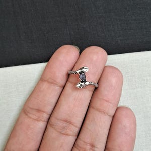Snake amethist verzilverde ring, 925 zilveren ring, dierlijke slangensieraden, minimale slangenring, cadeau voor haar - moeder, kerstcadeau, bruid