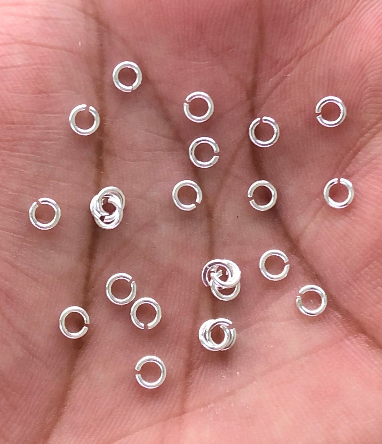 4mm 500pc Silver Jump Rings, Open / Split Silver Plated Open Round Jump