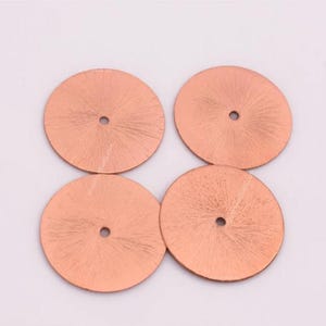 Brushed Finish Copper Washer Beads, 10pc-26mm Large Flat Spacer Beads, Brushed For Jewelry Findings Supply, Flat Copper Spangle-Washer Beads