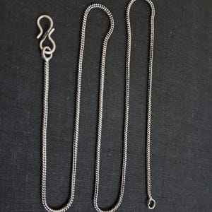 925 silver Foxtail Chain, Oxidized foxtail chain, Silver Foxtail chains, Thin silver necklace, Bali chain, Necklace for men, Gift for love