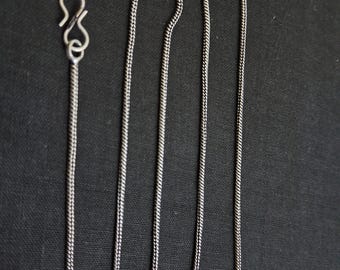 925 silver Foxtail Chain, Oxidized foxtail chain, Silver Foxtail chains, Thin silver necklace, Bali chain, Necklace for men, Gift for love