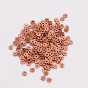 440pcs-3mm Raw Copper Flat Disc Spacer Beads, Brushed Finish, Dark Aged Antique Copper Disk Beads For Jewelry Making, Copper Findings