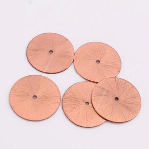 10pc-24mm Large Copper Washer Beads, Copper Heishi Beads , Brushed Finished Flat Spacer Disc Beads, 10mm Flat Copper Spangle-Washer Beads