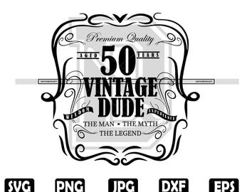 50th Birthday Vintage Dude SVG: Aged to Perfection Design (Digital Download)