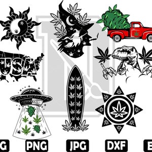 Cannabis Art Bundle | Weed (svg, png, eps, dxf, jpg) (Digital Download)