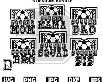 Fußballfamilie SVG Bundle: Mama, Papa, Kader (Digitale Dateien)