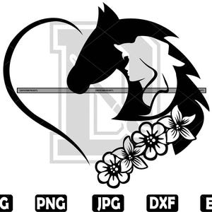 Cavalo Floral SVG: Design de Menina e Cavalo (Download Digital)