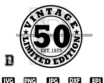50th Birthday Vintage SVG: Limited Edition 1974 Design (Digital Download)