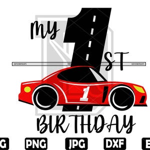 Race Car 1st Birthday SVG: Red Racing Design (digital Download) - Etsy