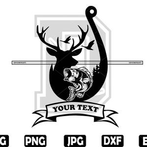 Deer Hunting & Bass Fishing SVG: Customizable Design (Digital Download)